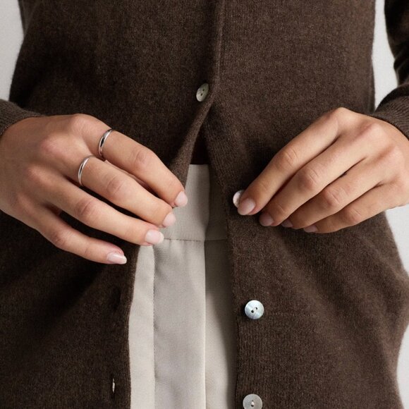 NWT Quince Mongolian Cashmere Cardigan Sweater Size Small in Brown - Picture 6 of 6